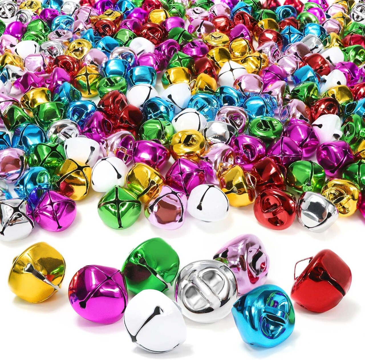 120-Piece Large Jingle Bells for Crafts – 0.6 Inch Christmas Bells in 8 Colors, Cheerful Sound for Wreaths, Holiday Decorations, and Christmas DIY Projects